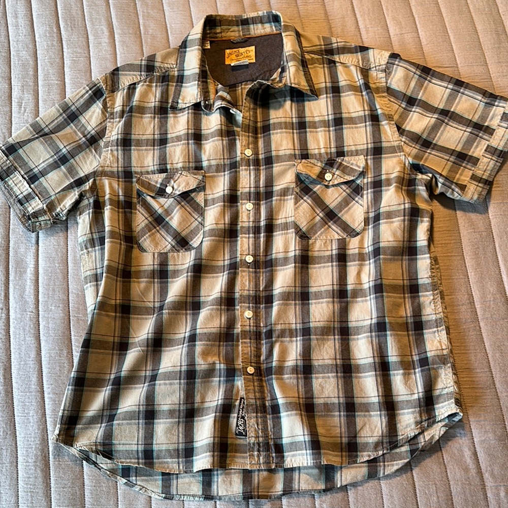 JACHS Plaid Short Sleeve Men's Shirt